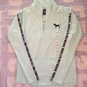 VS Pink *XS* zebra stripe trim half zip
